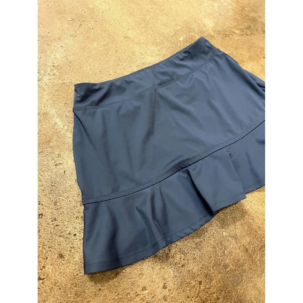 Tommy Bahama Athletic Skirt Skort Womens Medium Navy Blue Ruffle Detail Golf - Picture 2 of 16